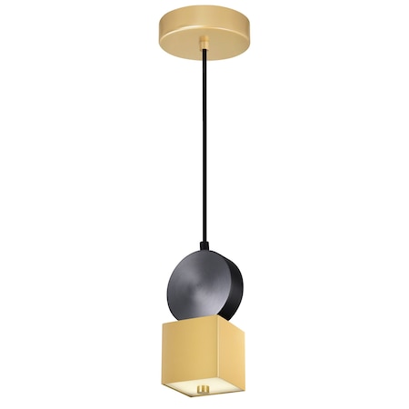 Cwi Lighting Saleen LED Mini Pendant With Sun Gold & Black Finish 1156P4-625